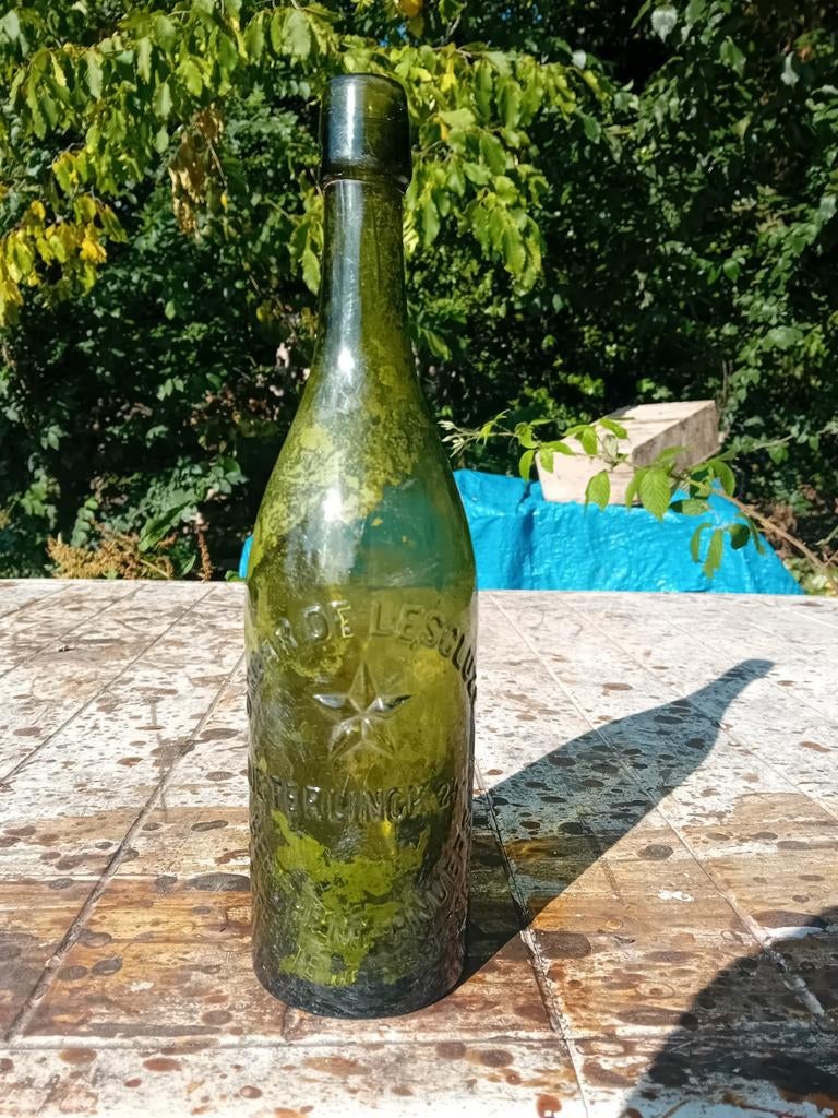 Oude bierfles Oscar De Lescluze brouwerij L'etoile Antwerpen, Ophalen of Verzenden, Gebruikt
