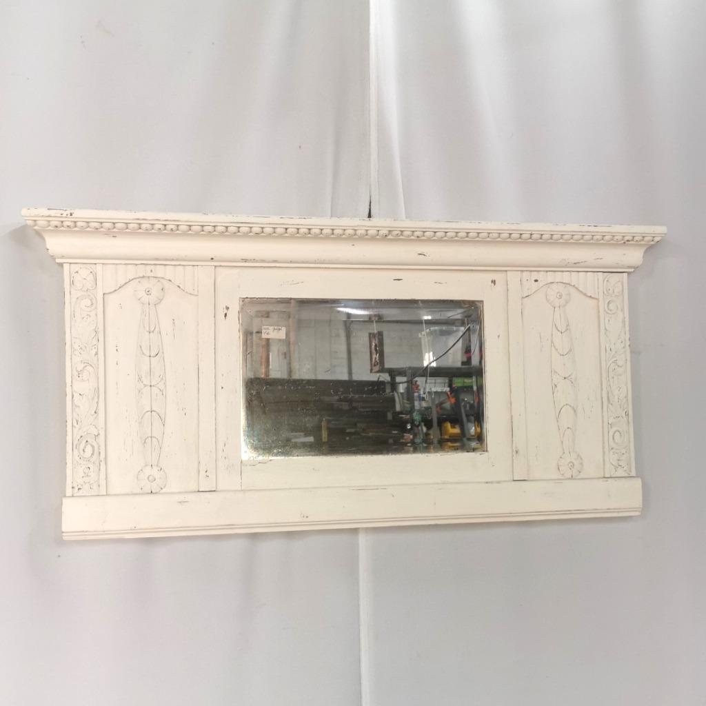 Brede antieke spiegel met brocante kader 107 H 52, Huis en Inrichting, Woonaccessoires | Spiegels, Ophalen, Gebruikt, 100 tot 125 cm