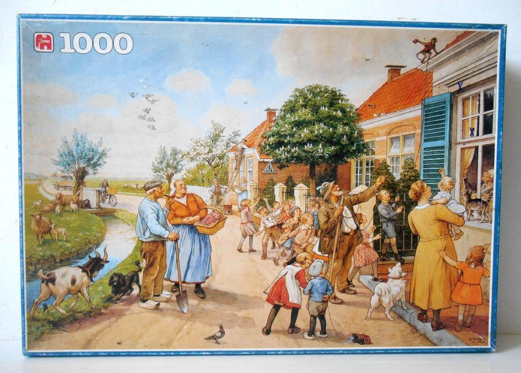 Nostalgische puzzel (Cornelis Jetses) - 1000 st., Verzenden, 500 t/m 1500 stukjes, Gebruikt, Legpuzzel