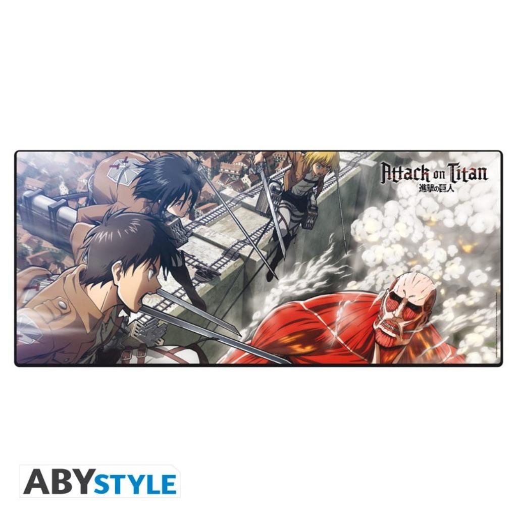 Attack On Titan - Mousepad XXL - Eren vs Colossal Titan, Verzenden, Nieuw
