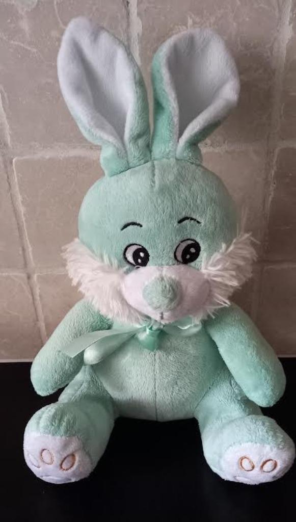 knuffel konijn groen, Enlèvement ou Envoi, Comme neuf, Lapin