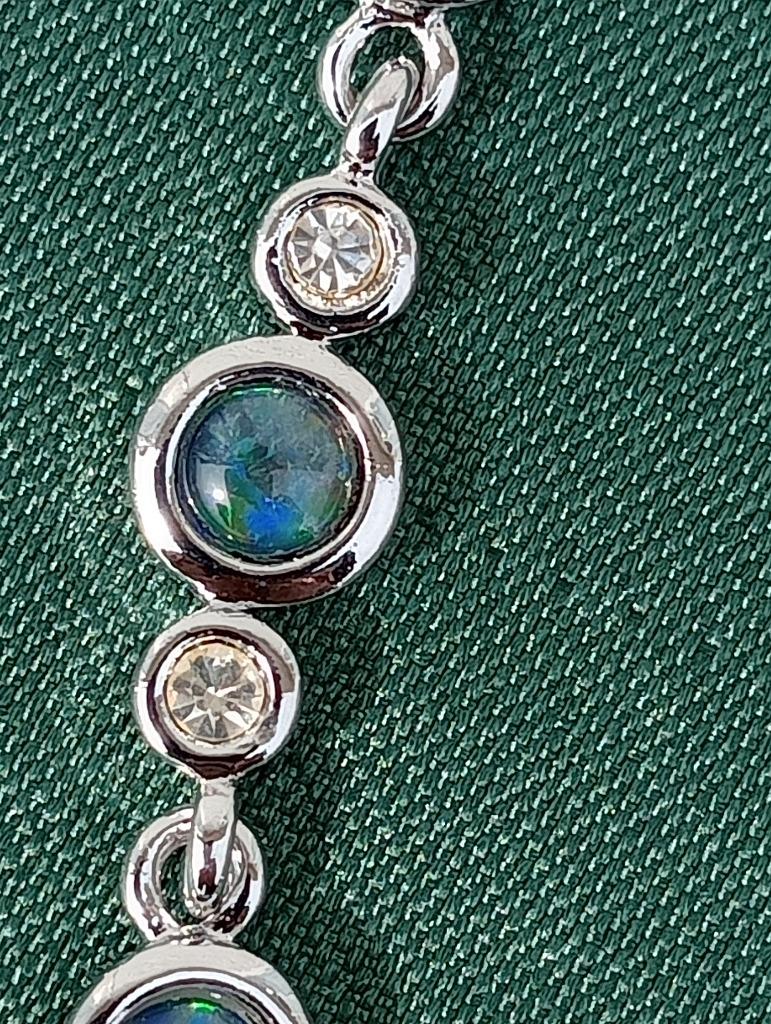 925 sterling zilveren armband met 3 Opaal triplets, Nieuw, Zilver, Zilver, Met edelsteen
