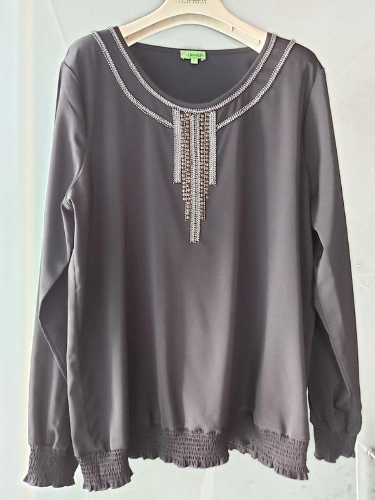 K-Design Blouse Zwart Maat L, Kleding | Dames, Verzenden, Nieuw, Maat 42/44 (L), Zwart