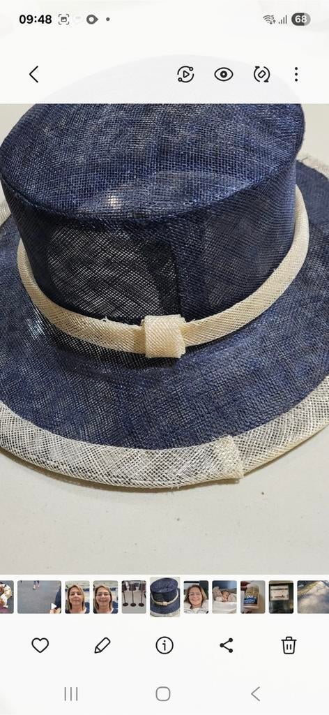 Canotier de cérémonie  bleu marine, Enlèvement, Neuf