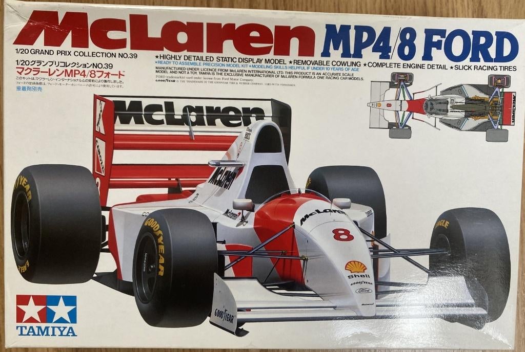 McLaren MP 4/8 FORD F1 Ayrton Senna à l'échelle 1:20, Neuf, Enlèvement ou Envoi, Voiture, Plus grand que 1:32