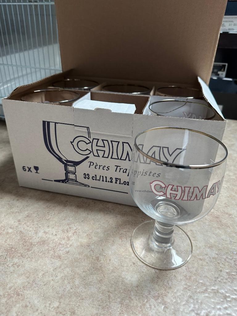 Chimay bierglazen nieuw in doos, Ophalen of Verzenden, Nieuw, Bierglas