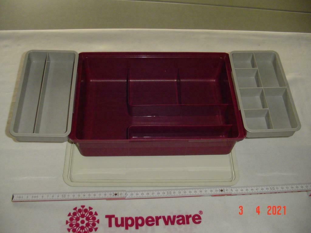 Tupperware grote sorteer doos , naaidoos uitneembare bakjes, Ophalen of Verzenden, Zo goed als nieuw, Rood