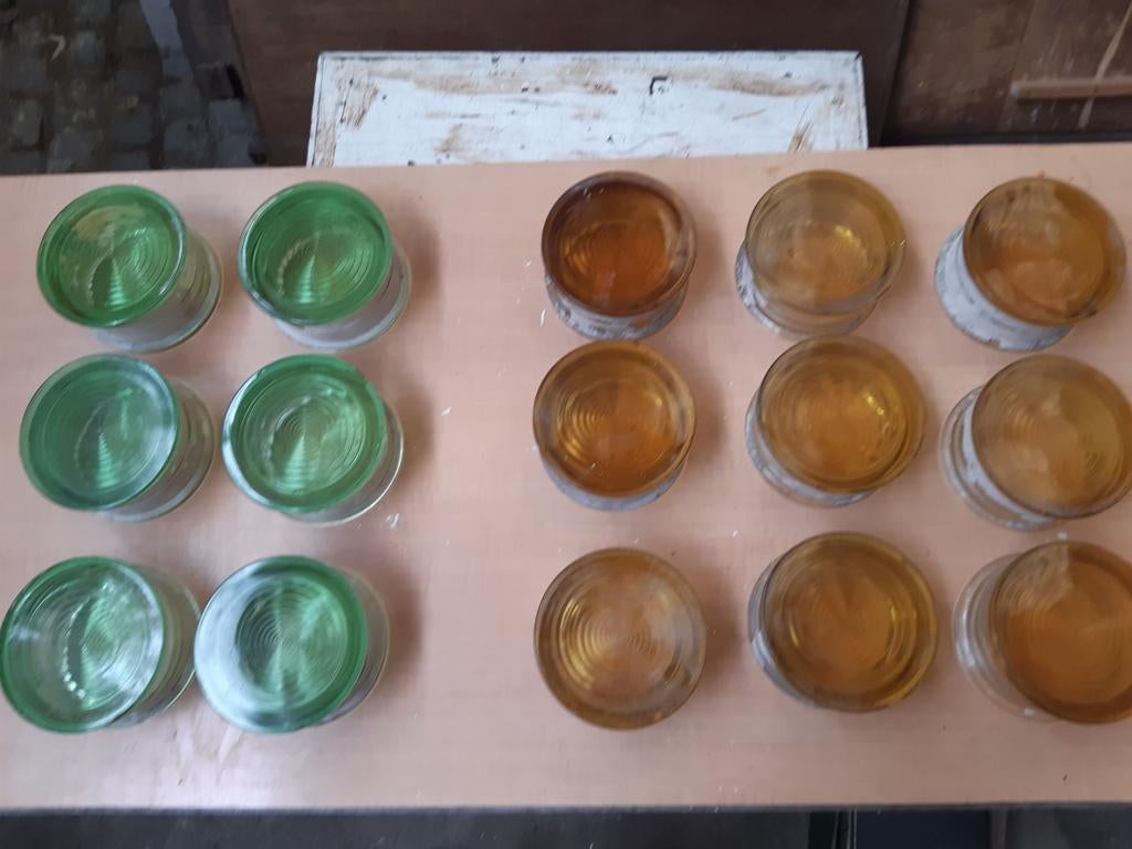 Ronde glasdallen , 15 stuks, Ophalen, Zo goed als nieuw