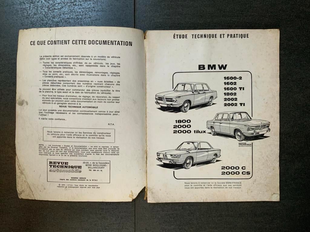 Revue Technique Automobile BMW series 1600 à 2000, Livres, Enlèvement ou Envoi, BMW