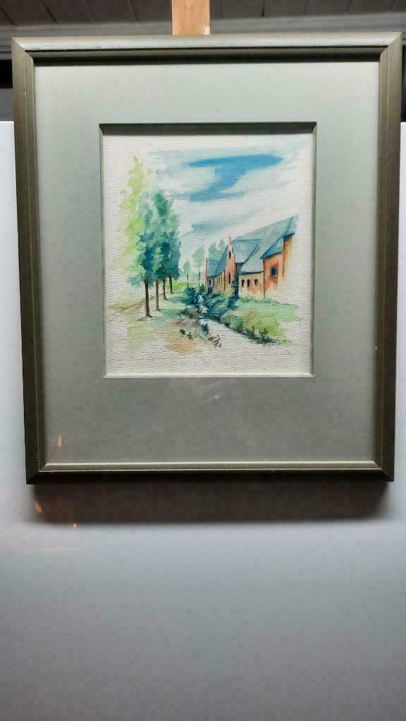 aquarel, Antiek en Kunst, Kunst | Tekeningen en Fotografie, Ophalen of Verzenden
