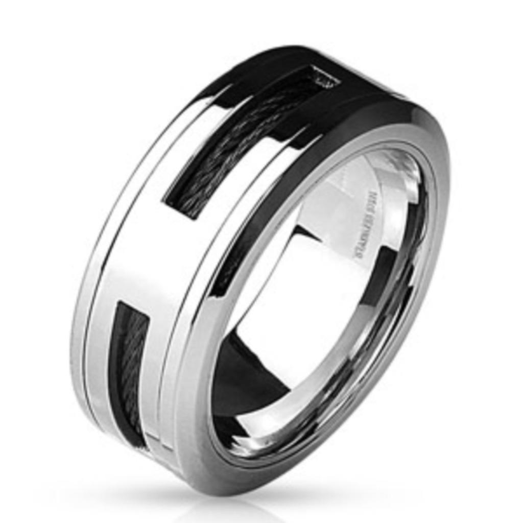 Bague câble en acier argenté pour homme, Enlèvement ou Envoi, Neuf, Fer ou Acier, Homme