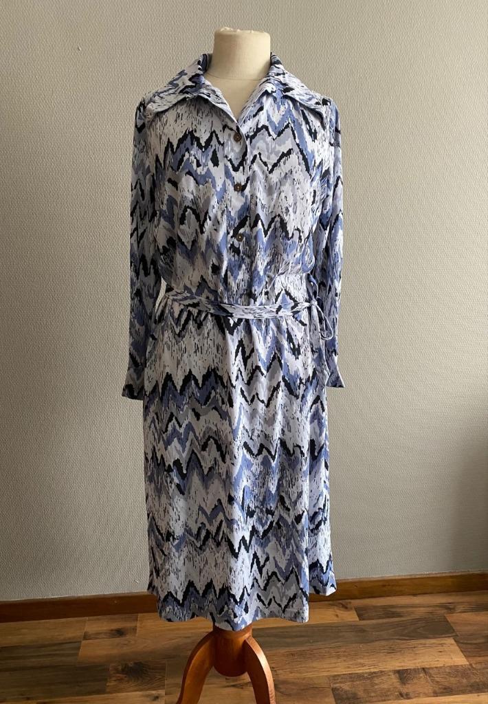 Vintage jurk Nini Capucci maat 40, Taille 38/40 (M), Comme neuf, Bleu, Tissus