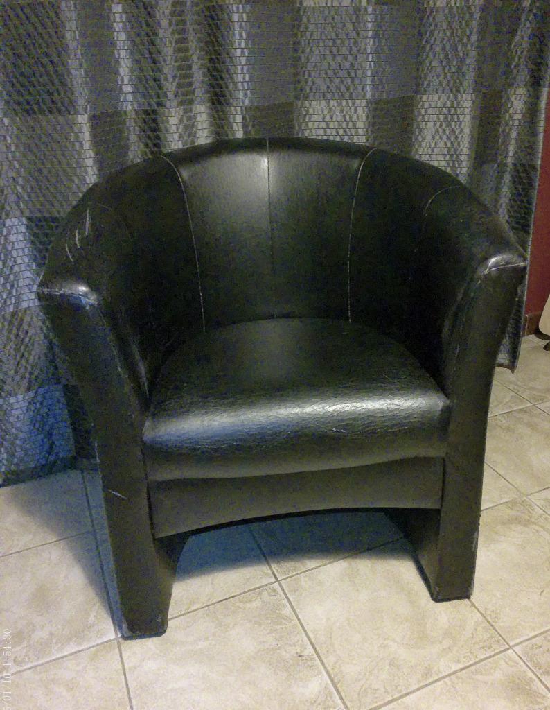 Designfauteuil, kunstlederen woonkamer om te restaureren, Ophalen, Overige materialen, Gebruikt, Minder dan 75 cm