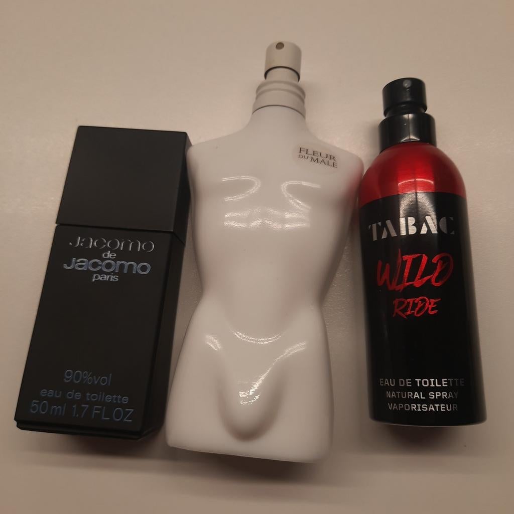 LEGE PARFUMflacons HEREN: J-P GAULTIER, JACOMO, TABAC, Ophalen, Gebruikt, Parfumfles
