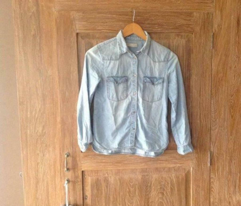Jeanshemd meisje, merk: zara girls, maat 11/12 jaar, Gebruikt, Meisje, Overhemd of Blouse, Ophalen of Verzenden