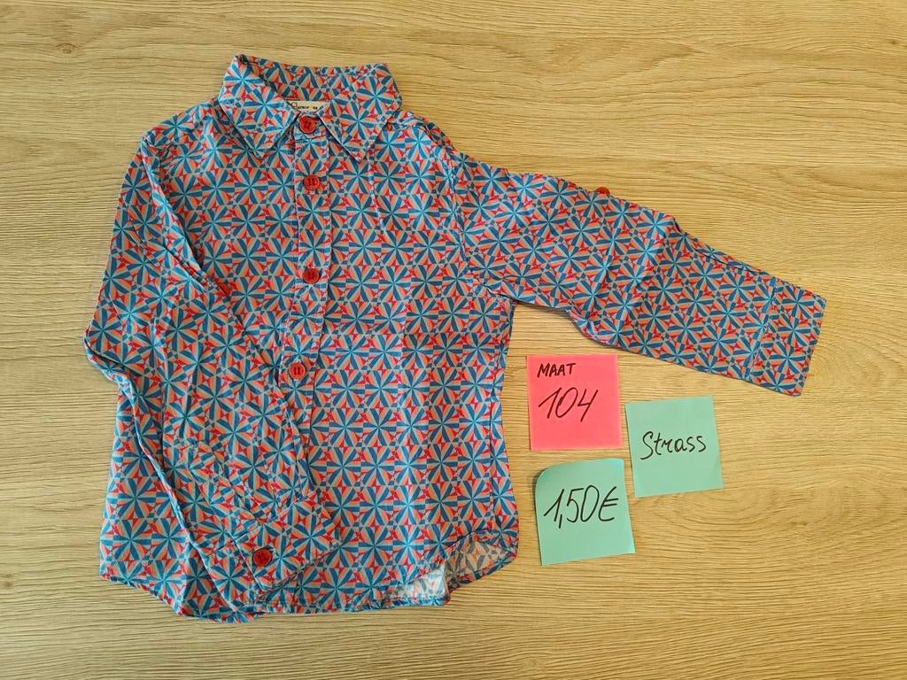Hemdje jongen Strass - maat 104, Gebruikt, Overhemd of Blouse, Ophalen of Verzenden, Jongen