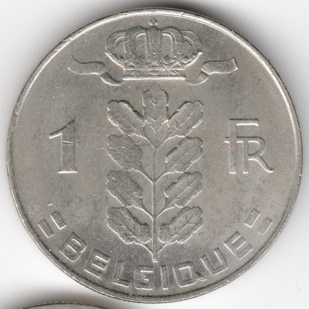 Belgique : 1 Franc 1977 FR Morin 644 Réf 13487, Enlèvement ou Envoi, Métal, Monnaie en vrac