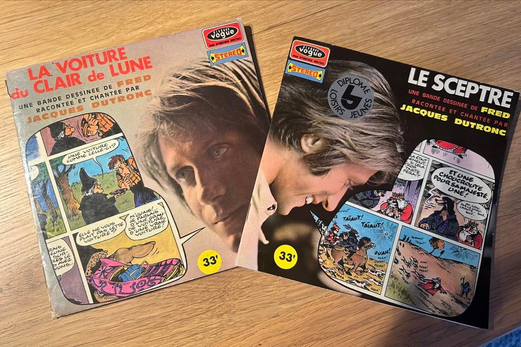 Lot 2 BD de FRED racontées par Jacques Dutronc !!! Dédicace, Enlèvement ou Envoi, Utilisé