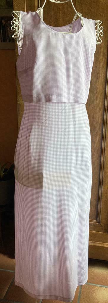 Robe d'été longue à carreaux blanc/rose., Taille 38/40 (M), Enlèvement ou Envoi, Rose, Comme neuf