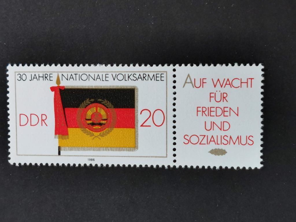 DDR 1986 - 30 jaar Nationale Volksarmee - vlag **, Ophalen of Verzenden, DDR, Postfris