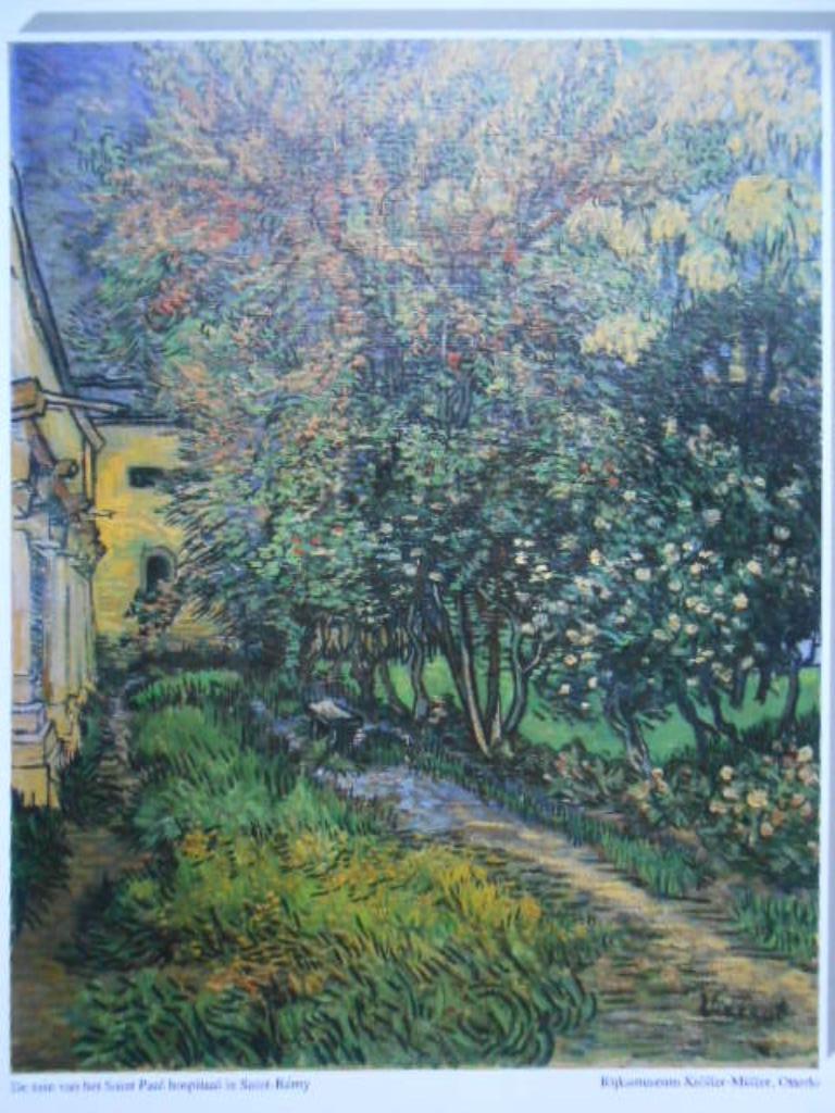 Poster De tuin van Saint-Paul ziekenhuis Van Gogh 1889, Ophalen of Verzenden, Zo goed als nieuw
