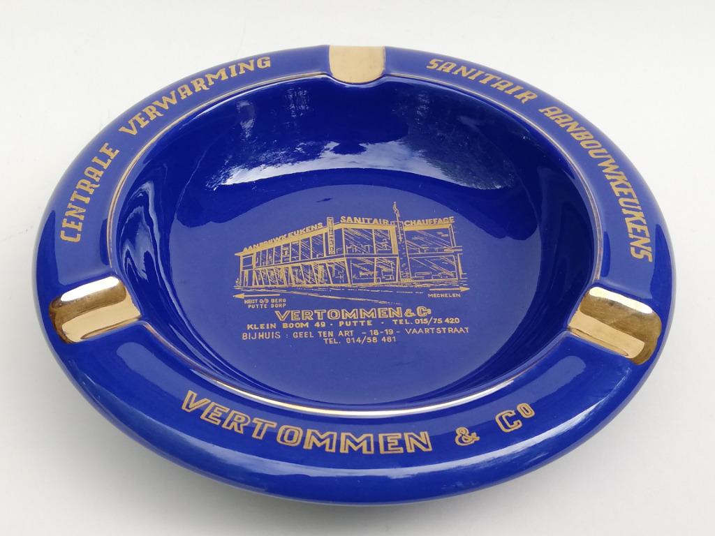 Mooie retro 50s asbak - Garage Vertommen Putte - Boch Frères, Antiek en Kunst, Ophalen of Verzenden