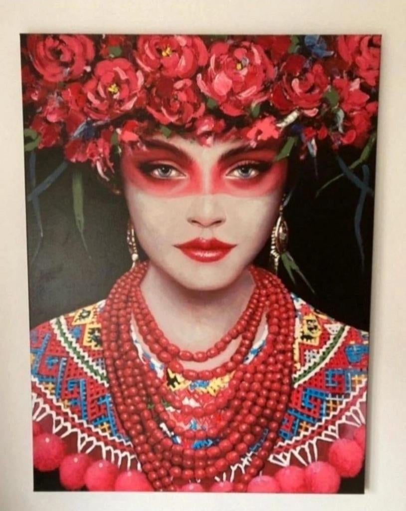 Kleurrijk canvas portret - 90x120 cm, Ophalen, Print