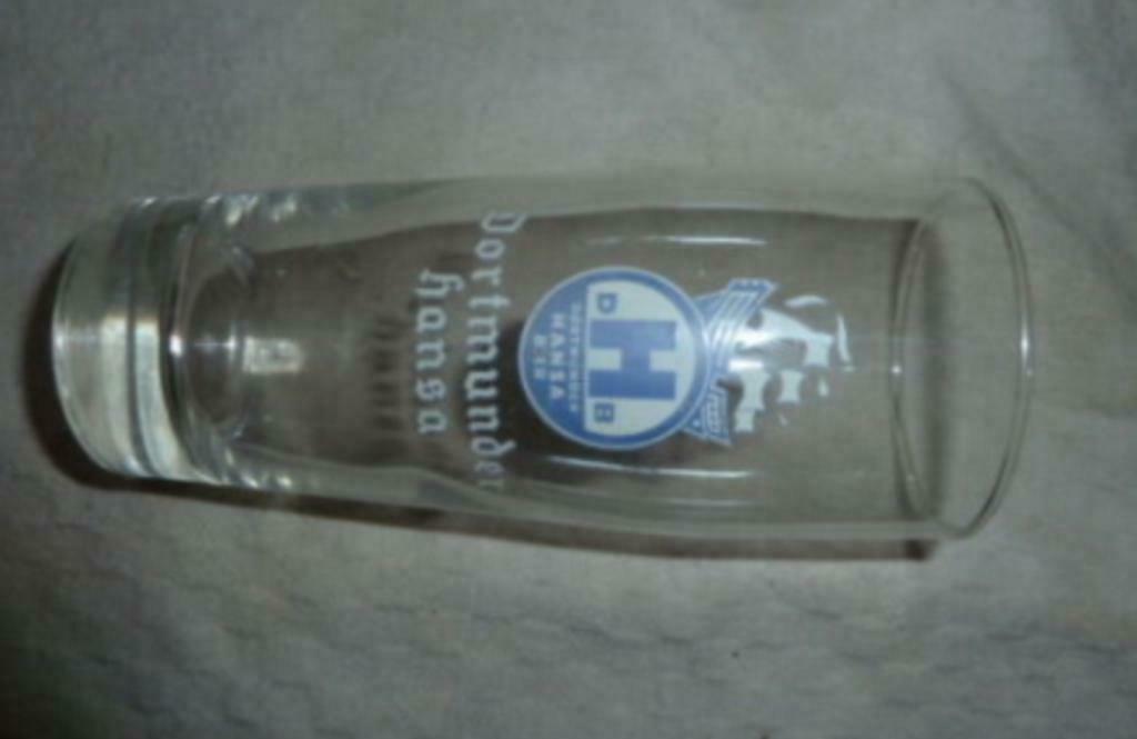 bier glas DORTMUNDER HANSA BIER " glad glas ", Enlèvement ou Envoi, Utilisé, Verre à bière