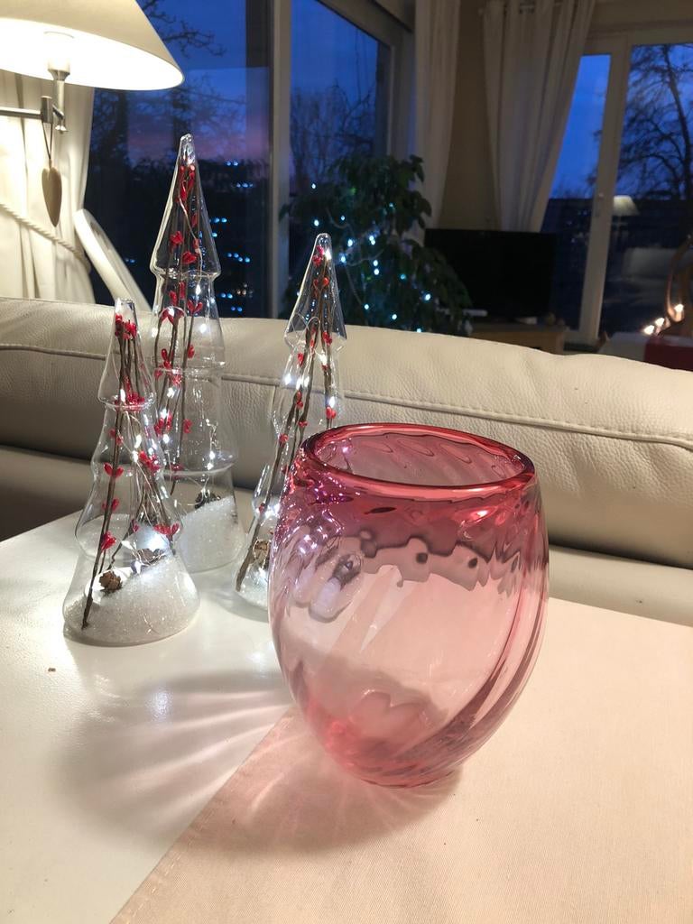 Vase cristal Val St-Lambert, Enlèvement ou Envoi, Utilisé, Rouge