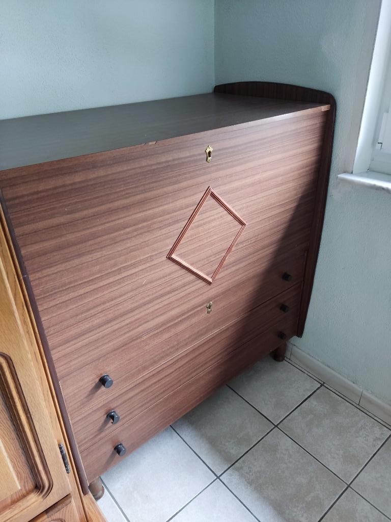 Ancien meuble de rangement coffre, Ophalen, Overige materialen, Gebruikt, 100 tot 150 cm