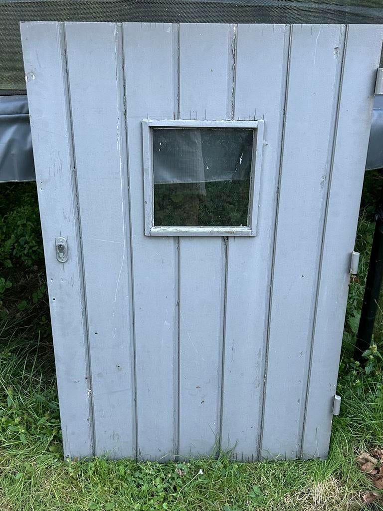 Petite porte style “lucarne de fenil” bois exotique, Jardin & Terrasse, Portes de jardin, Enlèvement, Utilisé, Bois