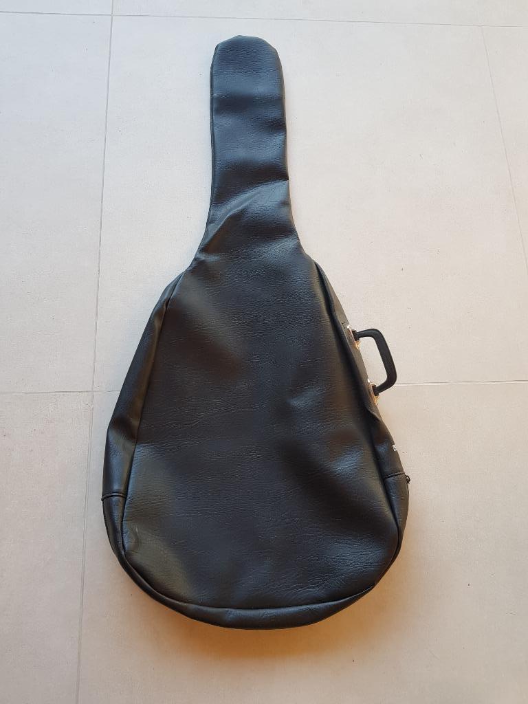 gitaarhoes zwart leder, Muziek en Instrumenten, Behuizingen en Koffers, Ophalen, Zo goed als nieuw, Akoestische gitaar