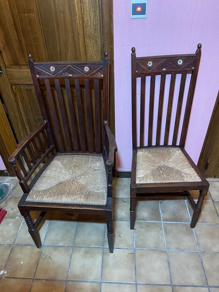 2 antieke vintage retro stoelen, Ophalen