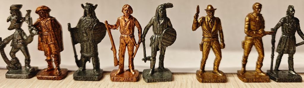 Set van 8 metalen figuren  jaren 70-80 Indians & Musketiers, Ophalen, Gebruikt, Steekfiguren