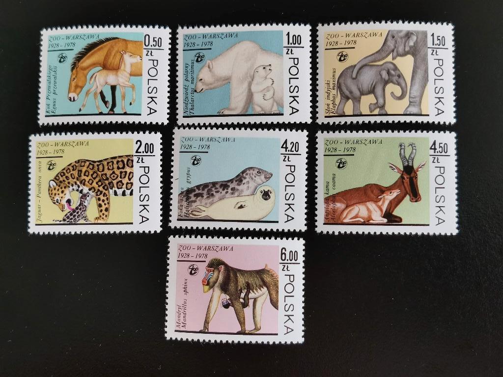 Pologne 1978 - Zoo de Varsovie - ours polaire, éléphant **, Enlèvement ou Envoi, Pologne, Non oblitéré