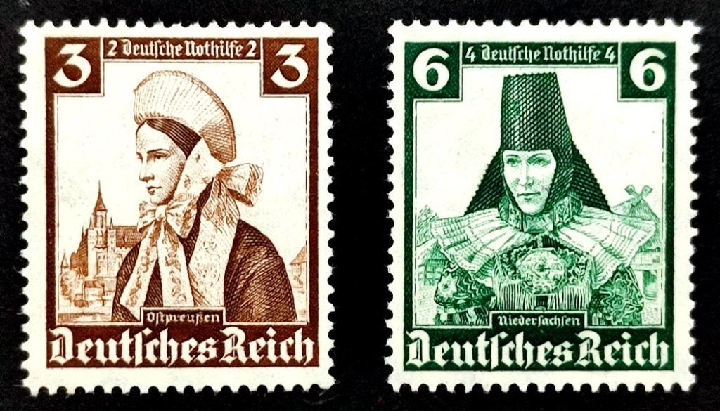 Deutsches Reich: Nothilfe-2X Volkstrachten 1935, Ophalen of Verzenden, Overige periodes