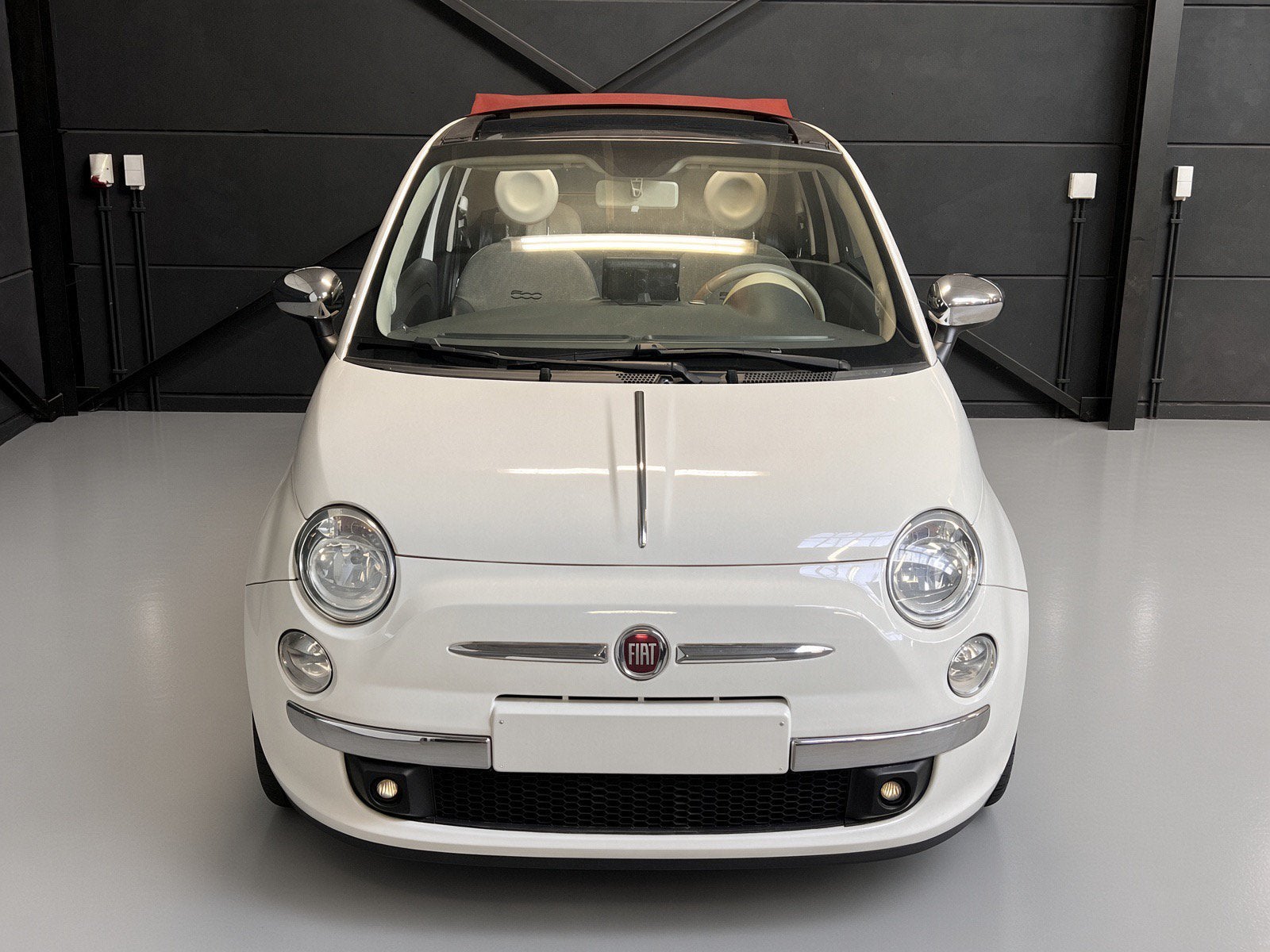 Fiat 500C 1.2 benzine, bj2013, 54.000km, Apple/Android, Auto's, Leder en Stof, Wit, Bedrijf, Handgeschakeld