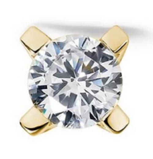 NIEUWE Stud OORBELLEN 18 karaat goud met 0,50 diamant H SI2, Enlèvement ou Envoi, Or, Or, Avec pierre précieuse