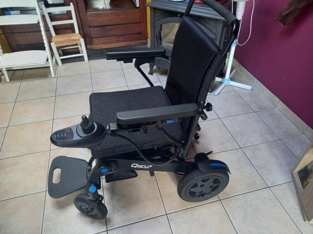 opvouwbare elektrische rolstoel QUICKIE Q50 R, Divers, Enlèvement, Pliant, Comme neuf, Fauteuil roulant électrique