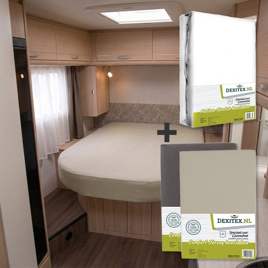 Textielpakket Queensbed/Eilandbed - 1 molton met 2 jersey