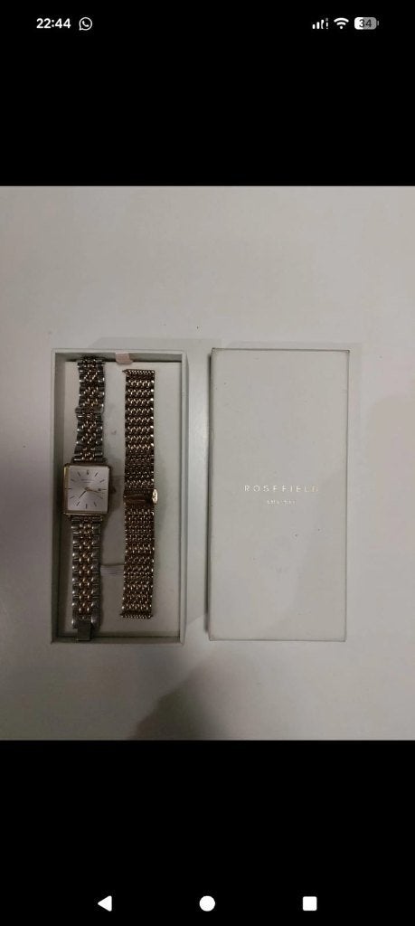 Horloge Rosefield Boxy, Bijoux, Sacs & Beauté, Enlèvement ou Envoi, Comme neuf, Or, Or