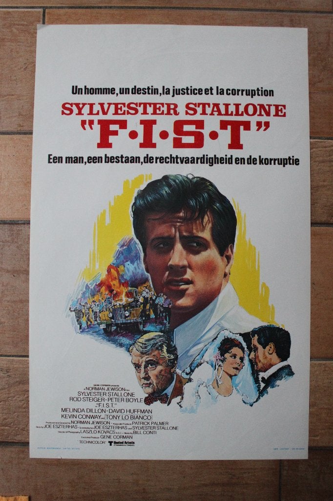 filmaffiche Sylvester Stallone FIST 1978 filmposter, Collections, Enlèvement ou Envoi, Rectangulaire vertical, A1 jusqu'à A3, Comme neuf