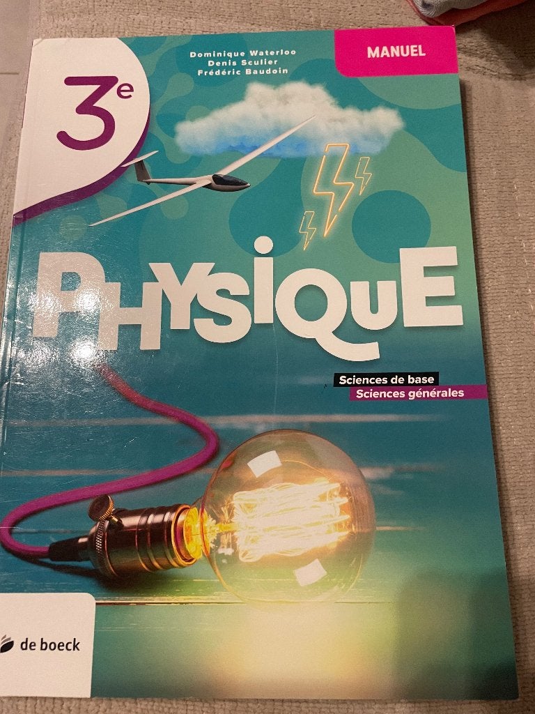 Manuel de physique 3 eme année, Livres, Enlèvement, Utilisé, Secondaire, Physique