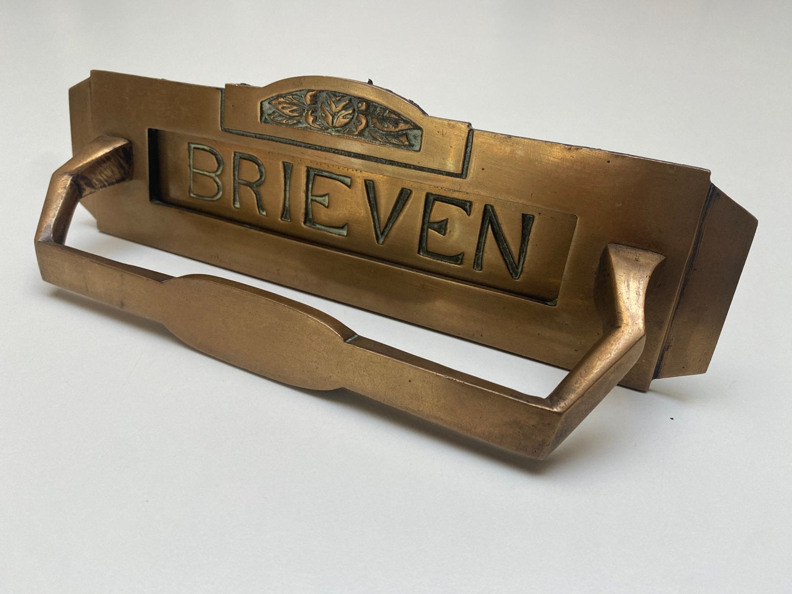 Brievenbus - briefplaat in messing, Ophalen of Verzenden, Gebruikt, Overige materialen, Brievenbusklep