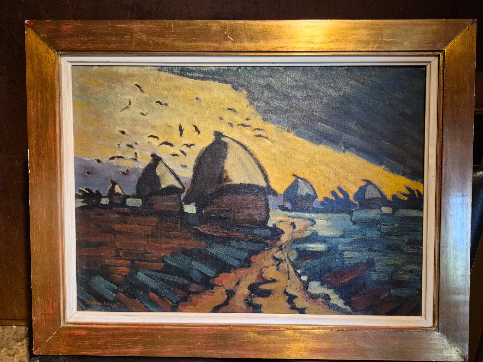 Origineel Olieverfschilderij Gustaaf Smet – Laureaat Schilde, Antiquités & Art, Art | Peinture | Classique, Enlèvement, Paysage