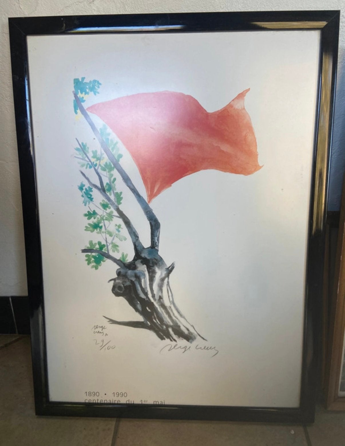 Handgesigneerde litho, Ophalen, Zo goed als nieuw