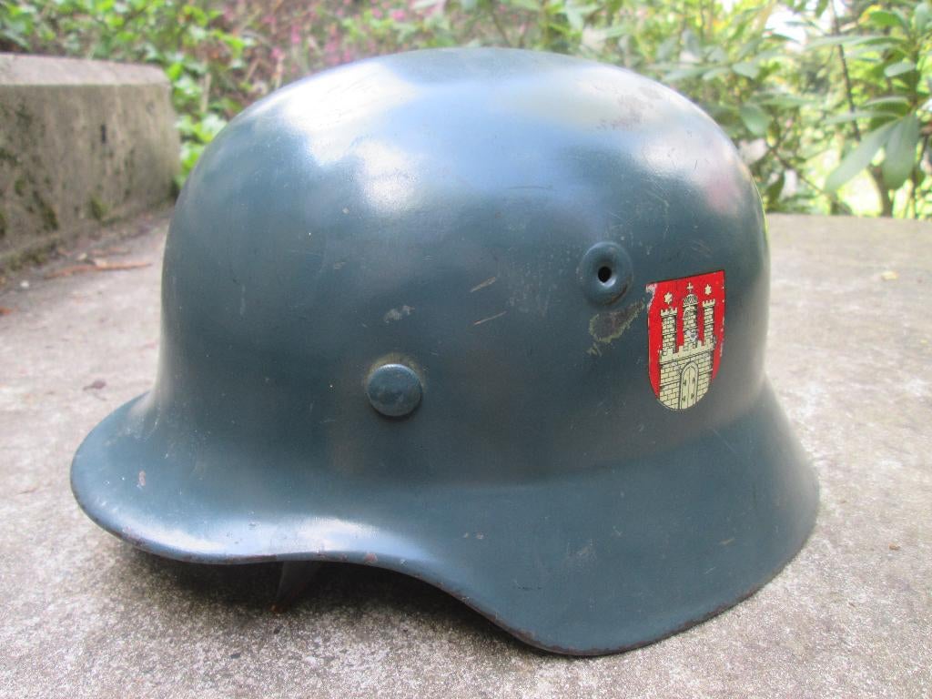 Duitse BGS helm met dubbele decal Bundes Grenz Schutz. TOP, Ophalen of Verzenden