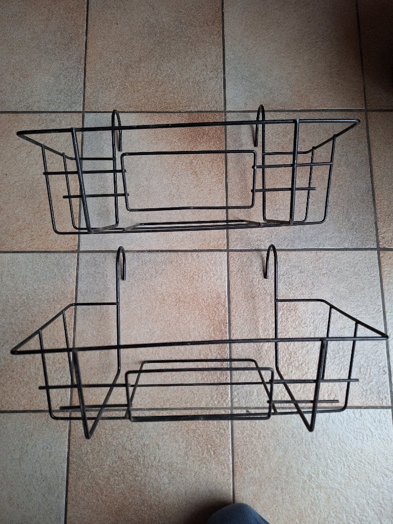 2 supports de jardinière en métal noir, Jardin & Terrasse, Enlèvement, Utilisé, Métal, Balcon