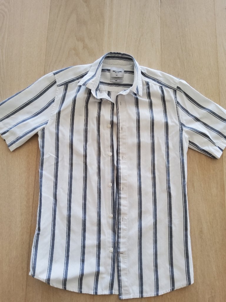 Overhemd Only en Sons XS, Kleding | Heren, Overhemden, Ophalen, Halswijdte 38 (S) of kleiner, Zo goed als nieuw, Wit