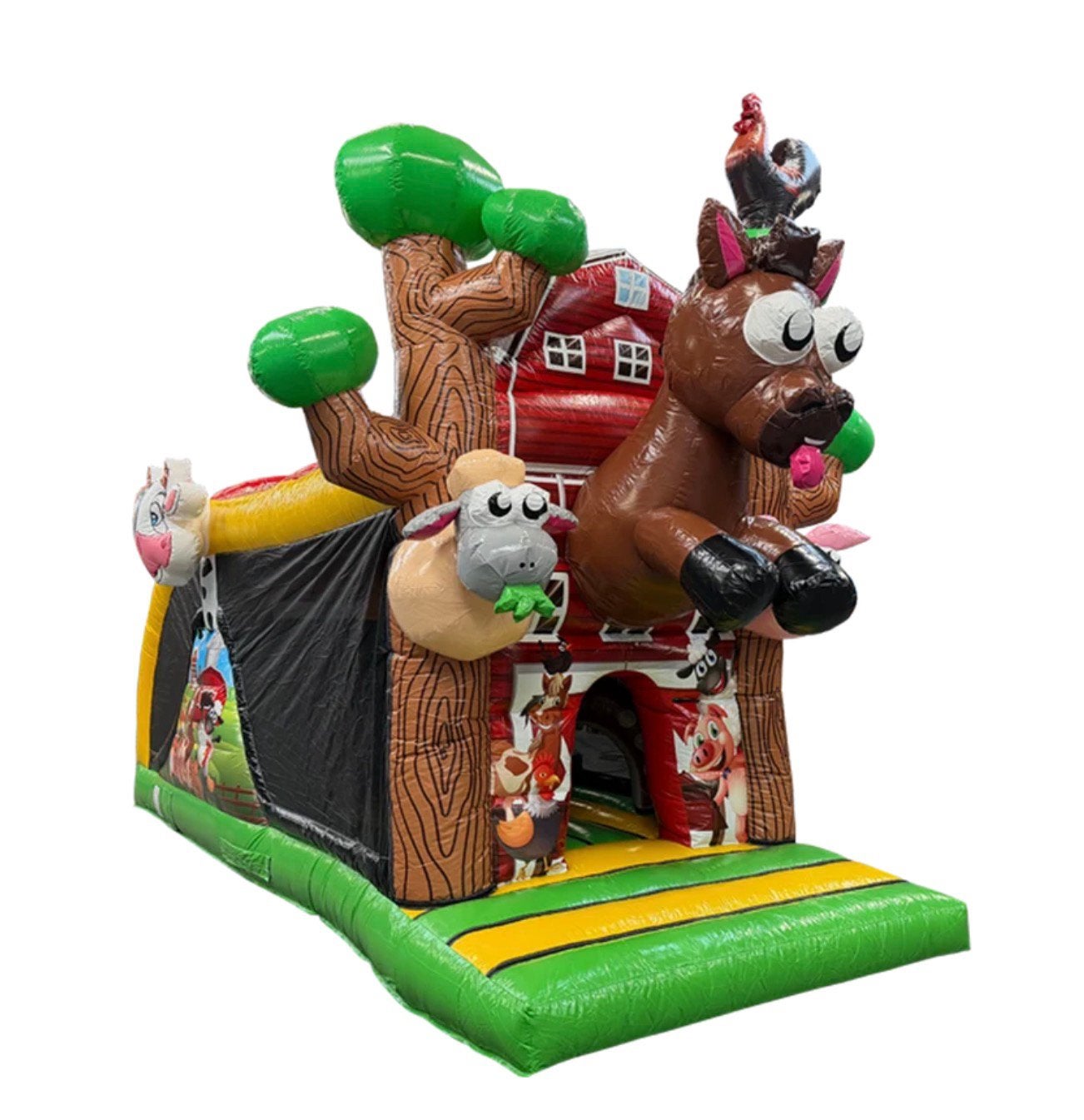 Stormbaan boerderij springkasteel te koop/ te ruil, Hobby en Vrije tijd, Ophalen, Zo goed als nieuw